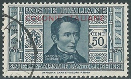 1932 EMISSIONI GENERALI USATO DANTE 50 CENT - RA6 - Amtliche Ausgaben