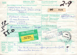 Australia (1983) - Bollettino Pacchi Per La Francia - Brieven En Documenten