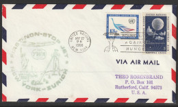 1966, TWA, First Flight Cover, UN New York - Zürich - Brieven En Documenten