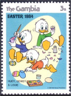 404 Gambia Disney Painting Eggs Oeufs Paques Easter MNH ** Neuf SC (GAM-27c) - Pâques