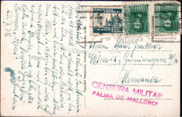 !  Postcard From Palma De Mallorca, Spain, 1938, Zensur, Censor, Censure, Spanien - Briefe U. Dokumente