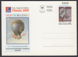 Guinea Ecuatorial Entero Postal 8  Nº 0000 2000  Expo Filatelia Globo Air Ball - Sonstige & Ohne Zuordnung