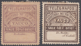 Puerto Rico Telégrafos Municipales YAUCO Nº 61/62 1888 MH - Puerto Rico