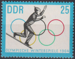 1963 DDR, ** Mi:DD 1003,Yt:DD 706, Olympische Winterspiele 1964 - Innsbruck - Winter 1964: Innsbruck