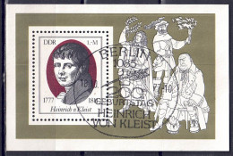 DDR 1977 - Heinrich Von Kleist, Block 51, Gestempelt / Used - 1971-1980