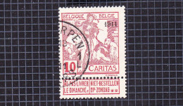 1911 Nr 98 Gestempeld (zonder Gom).Caritas:Opdruk 1911.OBP 11 Euro. - 1910-1911 Caritas