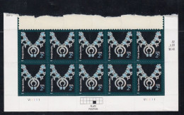 Sc#3750, Navajo Necklace 2004 Definitive Issue 2-cent Stamp Plate # Block Of 10, Native American Art - Plattennummern