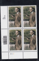 Sc#3533, Enrico Fermi Physicist, 2001 Issue 34-cent Stamp Plate # Block Of 4 - Plattennummern