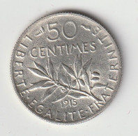 Semeuse 50c Argent 1915 - Silver - 1/2 F - - 50 Centimes