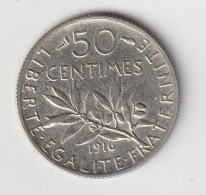 Semeuse 50c Argent 1916 - Silver - 1/2 F - - 50 Centimes