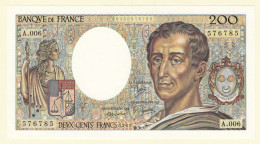 200 Francs MONTESQUIEU FRANCE Type 1981 F.70.01 SPL - 200 F 1981-1994 ''Montesquieu''