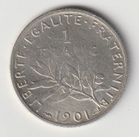 Semeuse 1 Franc Argent 1901- Silver - - 1 Franc