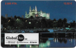 Spain - GlobalOne - Cathedral Of Palma De Mallorca, No Expiry, Remote Mem. 2.000Pta, Used - Other & Unclassified