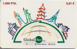 Spain - GlobalOne - Famous Buildings (Reverse 2), Exp. 08.2000, Remote Mem. 1.000Pta, Used - Other & Unclassified