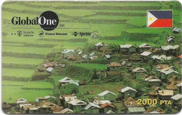 Spain - GlobalOne - Philippines Farmers Village, Exp. 08.1998, Remote Mem. 2.000Pta, Used - Altri & Non Classificati