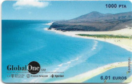 Spain - GlobalOne - White Sandcoast, Exp. 08.2000, Remote Mem. 1.000Pta, Used - Other & Unclassified