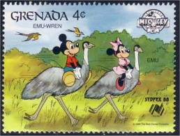 460 Grenada Disney Autruche Autruches Ostrich Ostriches MNH ** Neuf SC (GRE-76d) - Ostriches