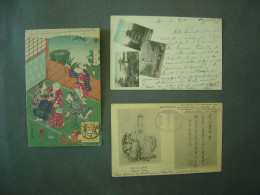 3 Vintage Postcards From Japan - Verzamelingen & Kavels