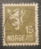 Norway Lion 15 Used Postmark Stamp Classic - Gebraucht