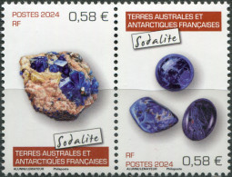 TAAF - 2024 - BLOCK OF 2 STAMPS MNH ** - Minerals - Sodalite - Ongebruikt