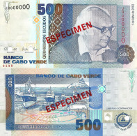 Cape Verde / Cabo Verde 500 Escudos 2002 Specimen P-64bs UNC - Cape Verde