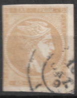 GREECE 1875-80 Large Hermes Head On Cream Paper 40 L Grey Bistre Vl. 66 A / H 52 A - Used Stamps