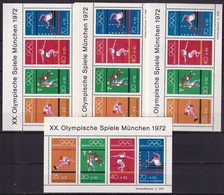BRD 4 Stück Block 8 Postfrisch, Olympische Sommerspiele In München - 1959-1980