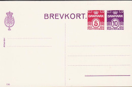 1940. DANMARK. BREVKORT 5 + 10 ØRE WAVY LINE With Print Number 136.  - JF543186 - Ganzsachen