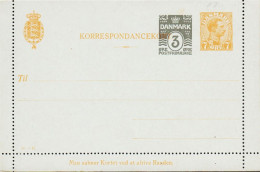 1920. DANMARK. 3 ØRE + 7 ØRE CHR. X KORRESPONDANCEKORT Print 30-H.  - JF543190 - Postal Stationery