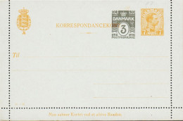 1920. DANMARK. 3 ØRE + 7 ØRE CHR. X KORRESPONDANCEKORT Print 30-H.  - JF543190 - Entiers Postaux