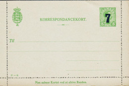 1919. DANMARK. 7 On 5 ØRE CHR. X KORRESPONDANCEKORT Print 27-H  - JF543192 - Entiers Postaux