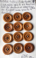 12 Boutons 25mm Bouton En Corozo  Pour Paletot Veste Vareuse Manteau DLM 1938 - Buttons