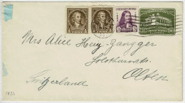 Vereinigte Staaten / USA 1933, Ganzsachen-Brief / Stationery Philadelphia - Olten (Schweiz) - 1921-40