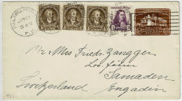 Vereinigte Staaten / USA 1933, Ganzsachen-Brief / Stationery Philadelphia - Samaden (Schweiz) - 1921-40