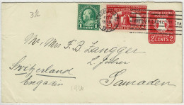 Vereinigte Staaten / USA 1926, Ganzsachen-Brief / Stationery Philadelphia - Samaden (Schweiz) - 1921-40
