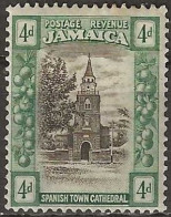 JAMAICA 1919 Cathedral, Spanish Town - 4d. - Brown And Green MH - Jamaica (...-1961)