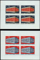 Andorre Non Dentelés N°194/195  Europa 1969  2 Feuillets De 4 Timbres Non Dentelés Qualité:** Cote:460 - Autres & Non Classés