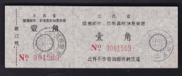 CHINA CHINE CINA JINGSU NANJING 210002 ADDED CHARGE LABEL (ACL)  0.10 YUAN 5 Large Number / 6 Small Number  VARIETY - Altri & Non Classificati