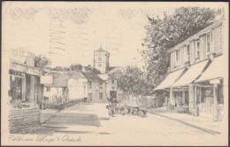 Felpham Village & Church, Sussex, 1944 - Pencil Sketch Postcard - Bognor Regis