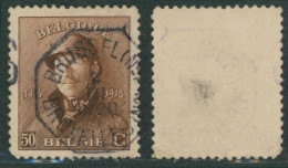 Roi Casqué - N°174 Obl Télégraphique "Brussel (N°) / Bruxelles (n°)" - 1919-1920  Re Con Casco