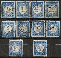 PAYS-BAS: Obl., TAXE: YT N° 13 à 24 (I), 34 Anneaux, Dts 12 1/2 Sf N° 18 Et 23, Le N° 16 Aminci, Sino TB - Postage Due