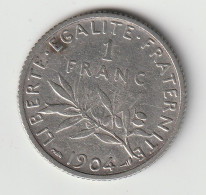 Semeuse 1 Franc Argent 1904- Silver - - 1 Franc