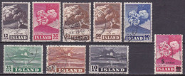 IS048 – ISLANDE – ICELAND – 1948-54 – ERUPTION OF HEKLA VOLCANO – MI # 247/53 - 283 USED 7 € - Gebruikt