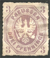 438 Allemagne Prusse Prussia 1863 Roulette 3pf Violet (GES-171) - Mint