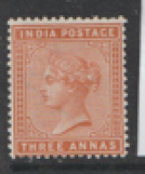 India 1882  SG  93  3a   Orange  Mounted ,mint - 1882-1901 Empire