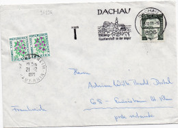 36236# LETTRE TAXE FLEUR Obl 68 ENSISHEIM HAUT RHIN 1971 De DACHAU 806 1200 JÄHRIGE KÜNSTLERSTADT ON DER AMPER - 1960-.... Covers & Documents