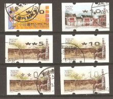 Macao 2002/2011- Petit Lot De 6 Timbres De Distributeurs Oblitérés - Save Energy - World Heritage - Old Street - Automaten