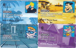 4 Phonecards St. Lucia GPT - - - Cartoons (complete Series) - Sainte Lucie