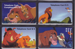 4 Phonecards USA - - - Disney King Lion (complete Series) - Autres & Non Classés