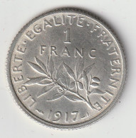 Semeuse 1 Franc Argent 1917 - Silver - - 1 Franc
